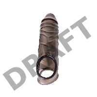 Насадка ToyFa XLover, для увеличения размера, TPE, черная, 15,5 см