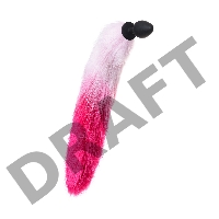 Анальная втулка с бело-розовым хвостом POPO Pleasure by TOYFA, M, силикон, черная, 45 см, Ø 2,5 см