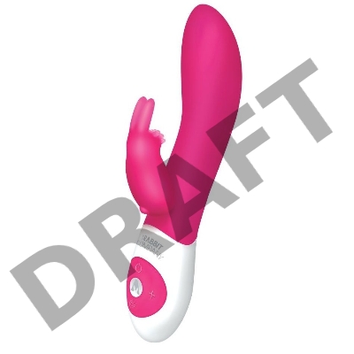 Ярко-розовый вибромассажёр The Come Hither Rabbit с клиторальным отростком - 22 см.
