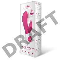 Ярко-розовый вибромассажёр The Come Hither Rabbit с клиторальным отростком - 22 см.