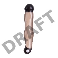 Насадка ToyFa XLover, для увеличения размера с вибрацией,TPE, черная прозрачная, 19,4 см