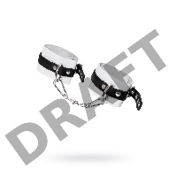 Оковы Pecado BDSM, мягкие, с одним ремешком, с люверсами, натуральная кожа, бело-чёрные