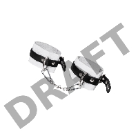 Оковы Pecado BDSM, мягкие, с одним ремешком, с люверсами, натуральная кожа, бело-чёрные