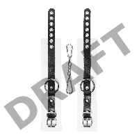 Оковы Pecado BDSM, мягкие, с одним ремешком, с люверсами, натуральная кожа, бело-чёрные