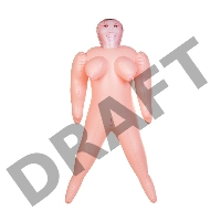 Кукла надувная Dolls-X by TOYFA Isabella, толстушка, с двумя отверстиями, блондинка, 160 см