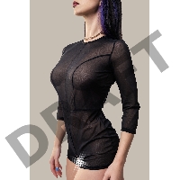 Эротический комбинезон Waname Preciosity с рукавами ¾ черный (46-48)