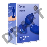 Вибрирующая втулка Vibrating Jewel Plug L/XL цвета синий сапфир