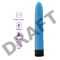 Классический силиконовый вибратор 2,8х18см, синий 47506-MM