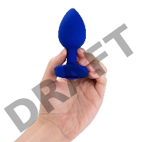 Вибрирующая втулка Vibrating Jewel Plug L/XL цвета синий сапфир