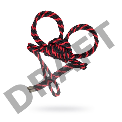 Наручники-оковы из хлопковой веревки Узел-Альфа, черно-красные, 3,3 м