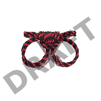 Наручники-оковы из хлопковой веревки Узел-Альфа, черно-красные, 3,3 м
