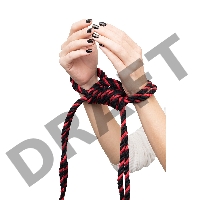 Наручники-оковы из хлопковой веревки Узел-Альфа, черно-красные, 3,3 м