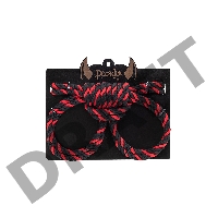 Наручники-оковы из хлопковой веревки Узел-Альфа, черно-красные, 3,3 м