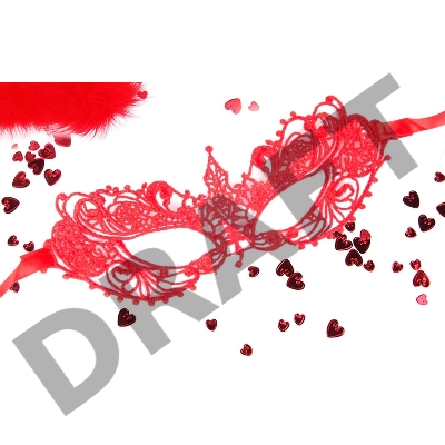 Красная ажурная текстильная маска Кэролин