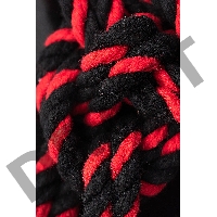 Наручники-оковы из хлопковой веревки Узел-Омега, черно-красные, 3,5 м