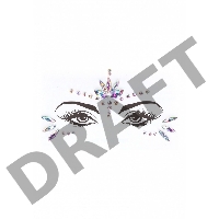 Эротический комплект с наклейкой на лицо Bra Set With Garters & Dazzling Sticker