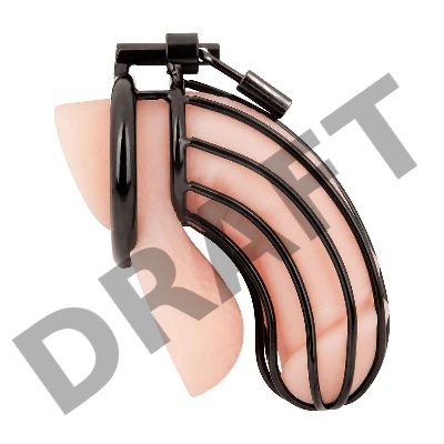 Металлическая черная клетка с замком для сексуальных пыток члена Prisoner Cock Cage