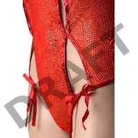 Эротическое боди Candy Girl Charis красное, OS