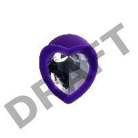 Анальная втулка ToDo by Toyfa Diamond Heart, водонепроницаемая, силикон, фиолетовая, 8 см, Ø 3 см