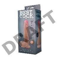 Телесный фаллоимитатор на присоске BEST COCK 7 - 20 см.