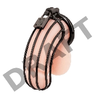 Металлическая черная клетка с замком для сексуальных пыток члена Prisoner Cock Cage