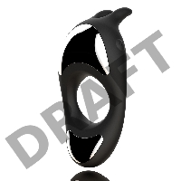 Черное эрекционное кольцо с двумя моторами Zeus Dual Vibe Cock Ring