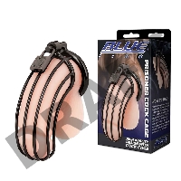 Металлическая черная клетка с замком для сексуальных пыток члена Prisoner Cock Cage