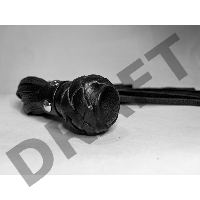 Черная генитальная кожаная плеть - 30 см.