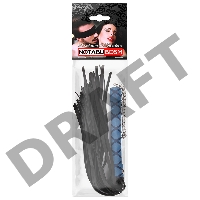 Черная многохвостая плеть-флоггер с синей ручкой - 40 см.