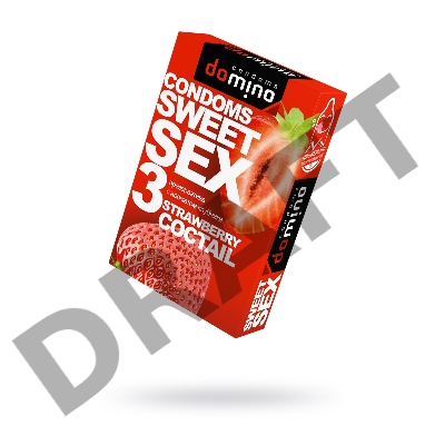 Презервативы Luxe DOMINO  SWEETSEX, клубника  №3  , 18 см