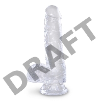 King Cock Clear 6 Cock with Balls Прозрачный фаллоимитатор с мошонкой на присоске