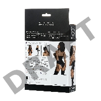Боди Glossy из материала Wetlook на шнуровке, черное, S