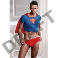 Костюм супермена Candy Boy Superman (футболка с плащем, трусы), красно-голубой, OS