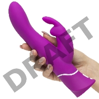 Лиловый вибратор-кролик Curve Rechargeable Rabbit Vibrator - 25,4 см.