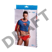 Костюм супермена Candy Boy Superman (футболка с плащем, трусы), красно-голубой, OS