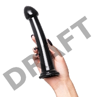 Нереалистичный фаллоимитатор Jelly Dildo M Toyfa Basic, TPE, черный, 18 см