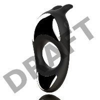 Черное эрекционное кольцо с двумя моторами Zeus Dual Vibe Cock Ring