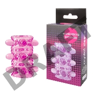 Открытая фиолетовая насадка на пенис Crystal Sleeve - 5,5 см.