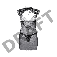 Комбинация и стринги Candy Girl Luscious, черный, XL