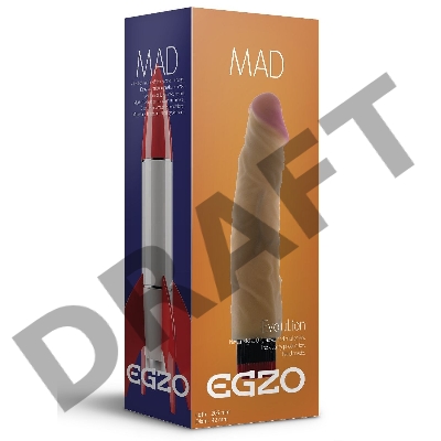 Реалистичный мультискоростной вибратор без мошонки Mad Rocket - 20,5 см.