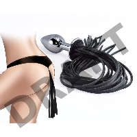 Анальная пробка с плетью, хром