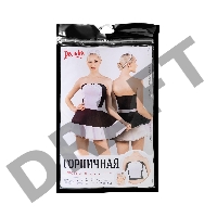 Верхняя часть костюма «Горничная», Pecado BDSM, корсет, головной убор, черно-белый, 42