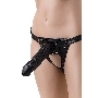 Страпон LoveToy с поясом Harness с 2 насадками, PVC, чёрный, 20 см