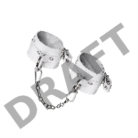 Оковы Pecado BDSM, мягкие с люверсами, натуральная кожа, белые