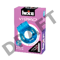 Голубое эрекционное виброкольцо Luxe VIBRO Кошмар русалки + презерватив