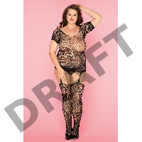 Костюм-сетка и стринги Candy Girl Baby черные, 2XL
