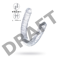 Фаллоимитатор двусторонний TOYFA Double Dildo, TPR, прозрачный, 40 см