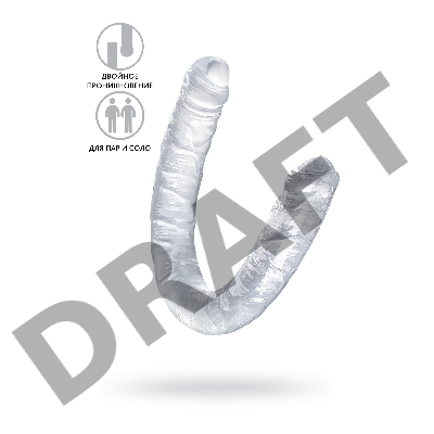 Фаллоимитатор двусторонний TOYFA Double Dildo, TPR, прозрачный, 40 см