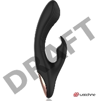 Черный вибратор-кролик с пультом-часами Anne s Desire Rabbit Vibe Wireless Watchme - 20,5 см.