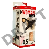 Страпон LoveToy с поясом Harness, с 2 насадками, neoskin, черный, 17,5 см